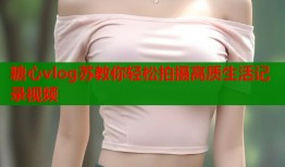 糖心vlog苏教你轻松拍摄高质生活记录视频