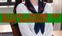 糖心vlog版污：记录生活瞬间，分享美好时光，轻松创作视频日志