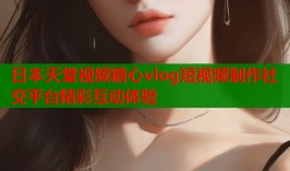 日本天堂视频糖心vlog短视频制作社交平台精彩互动体验