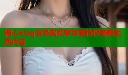 糖心vlog会员购买享专属特权畅看优质内容